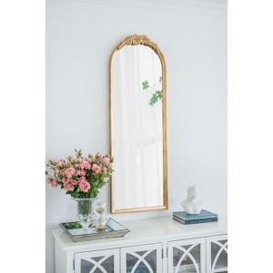 NicBex Arch/Round Antique Wall Mirror with Hand Carved Rose Frame,Wood Decorative Mirror Wall Decor for Living Room,Bathroom,Bedroom - 1 of 4