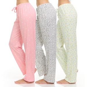 Daresay Womens Lounge Pants, Loose PJ Bottoms, Long Pajama Pants for Women, Sizes up to 2XL (Pack of 3) - 1 of 4