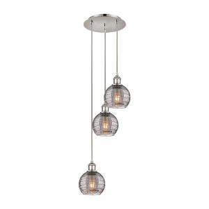 Athens Deco Swirl - 3 Light Cord Hung Multi Pendant In Industrial Style-25.13 Inches Tall and 12.38 Inches Wide - 1 of 1