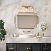 LNC Bravaputra 26-in 3-Lights Matte Gold  Cone Modern/Contemporary Vanity Lights ,Clear Glass Shade - 4 of 4
