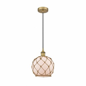 Farmhouse Rope - 1 Light Cord Hung Mini Pendant In Industrial Style-10.75 Inches Tall and 8 Inches Wide - 1 of 1