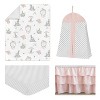 Sweet Jojo Designs Girl Baby Crib Bedding Set - Bunny Floral Pink Grey and White 4pc - 2 of 4