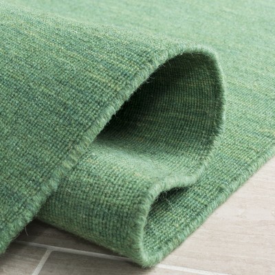 Green Handmade Wool Flatweave Area Rug, 3' x 5'