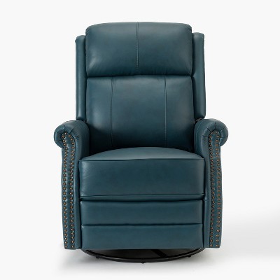 Irene 30.5" Wide Genuine Leather Manual Recliner with Rolled Arms | ARTFUL LIVING DESIGN