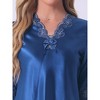 cheibear Women's Satin Silky 3/4 Sleeve Shirt with Long Pajama Pant Soft Pajama Set - 4 of 4