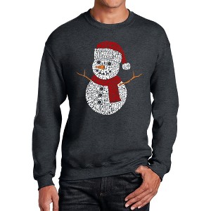 LA Pop Art Christmas Snowman - Men's Word Art Crewneck Sweatshirt - 1 of 4