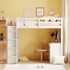 Twin Size Loft Bed with Ladder, Shelves and Desk - 2 of 4