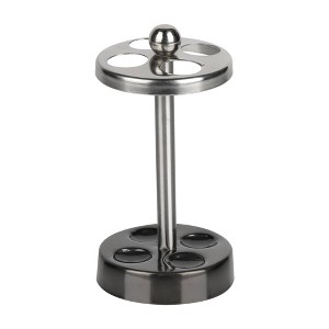 Triune Tone Metal Toothbrush Holder - Nu Steel: Elegant Bathroom Accessory, Stainless Steel Design - 1 of 4