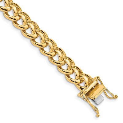Black Bow Jewelry Men's 8.5mm 14K Yellow Gold Fancy Spiga Chain Bracelet, 8 Inch
