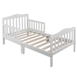 KTMBDW Classic Design Toddler Bed, Low To Floor Design, Two Side Safety rails, Non-Toxic Finishes, Wooden Nursery Furniture - 1 of 4