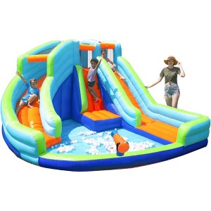 Probe Hues Kids Inflatable Bounce House Water Slide Ball Pit Castle - 1 of 3
