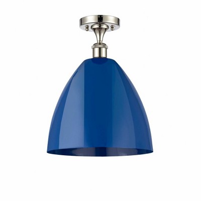 Plymouth Dome - 1 Light Semi-Flush Mount In Industrial Style-14.75 Inches Tall and 12 Inches Wide