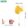 Unique Bargains Wedding Golden Leaf Rose Flower Lapel Pins for Men Suits 18 Pcs - 3 of 4