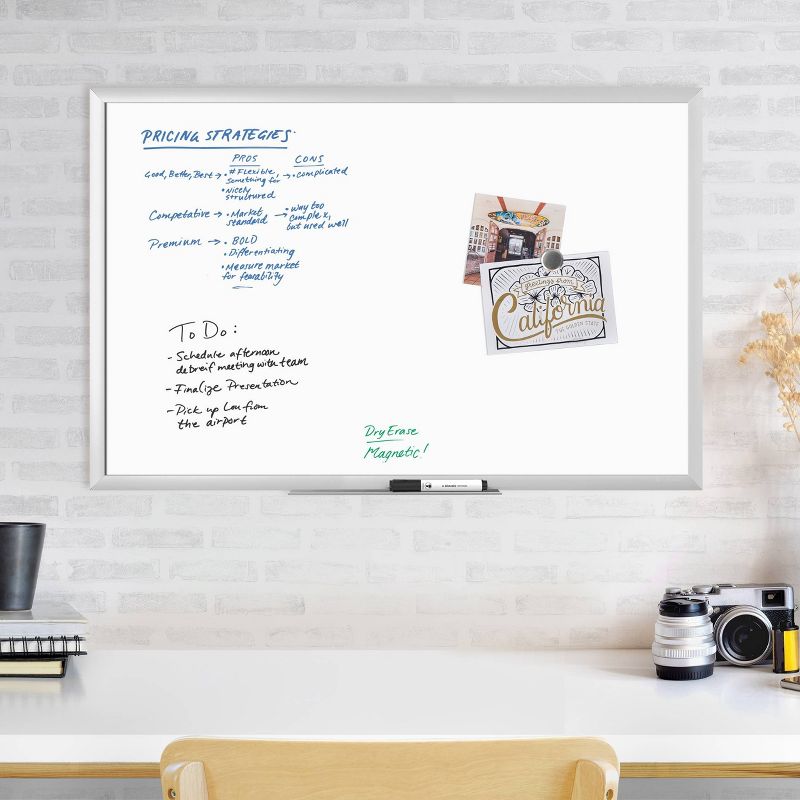 U Brands 35&#34;x23&#34; Magnetic Dry Erase Board with Tray Aluminum Frame, 3 of 6