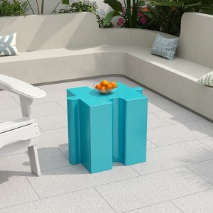 Christopher Knight Home Ava Modern Patio Lightweight Concrete Modular Puzzle Side Table with Concave Edge Design - 1 of 4
