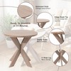 COZAYH Farmhouse Round Wooden End Table with Cross Legs, Vintage Grey Finish - 3 of 4