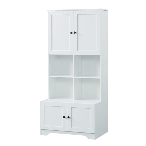 Ridstar 67 in. H White Bathroom Storage Cabinet with 4 Doors, Adjustable Shelves - 1 of 4