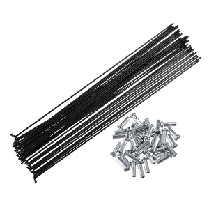 Unique Bargains Bicycle Steel Spokes 14G Bike Spoke with Nipples Black 10.04" 36 Pcs - 1 of 4