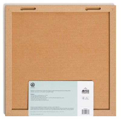 14" Square Frameless Natural Cork Bulletin Board