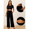 Allegra K Women's Front Twist Top Wide Leg Pants Lounge Tracksuit Set 2 Pcs - 2 of 4