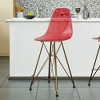 LeisureMod Cresco Modern Acrylic Bar Stool – Gold Steel Base and Footrest Counter Height Chair for Kitchen, Breakfast Bar, or Dining Area Set of 2 - 2 of 4