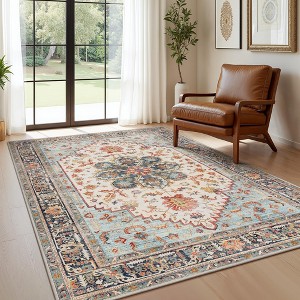 Abynow Medallion Distressed Persian Indoor Area Rug - 1 of 4