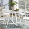 Roundhill Furniture Edo Contemporary Round Dining Table, Trestle Base, White Finish - 2 of 4