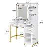 38 Inch Vanity Desk, Vanity Desk with Mirror and LED Lights, Modern Makeup Dressing Table, 2 Drawers, Tertiary Board, for Bedroom, White - 4 of 4