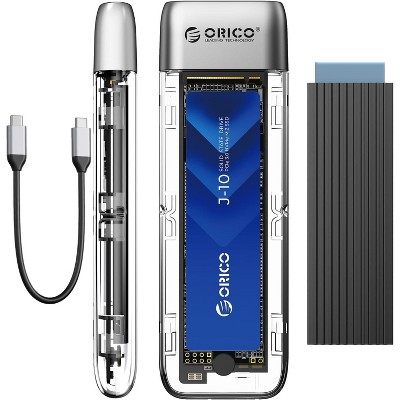 ORICO M.2 NVMe SATA SSD Enclosure, Tool-Free USB 3.2 Type-C 10Gbps