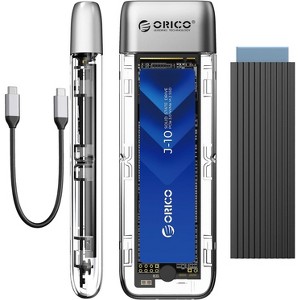 ORICO M.2 NVMe SATA SSD Enclosure, Tool-Free USB 3.2 Type-C 10Gbps - 1 of 3