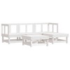 vidaXL Patio Lounge Set with Cushions Outdoor Furniture Set 5 Piece Solid Wood - White Pine - 3 of 4