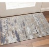 HomeRoots 3' X 5' Tan Ivory And Blue Abstract Distressed Area Rug - 2 of 4