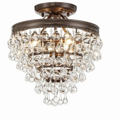 Crystorama Lighting Calypso 3 - Light Semi-flush Mount In Vibrant 