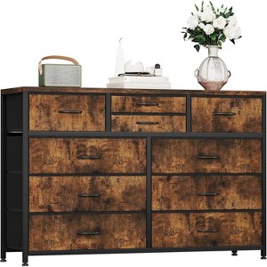 10-Drawer Dresser TV Stand, Small TV Cabinet with Metal Frame, Chest of Drawers for Bedroom Living Room Office - 1 of 4