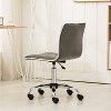 Lyngins Modern PU Adjustable Air Lift Home Office Desk Chair,Small Swivel Task Chair for Office,Study,Vanity Room - 4 of 4