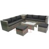 VisioGear Patio Seating Sets, 8 Pieces Patio Sectional Outdoor Furniture Sofa Set with Storage Box for Backyard, Gray, 17.7"*17.7"*11.8" - 3 of 4