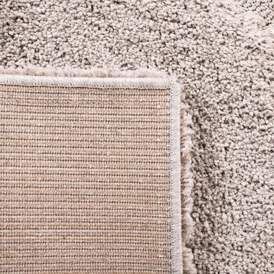 Gray and Ivory Rectangular Shag Synthetic Area Rug