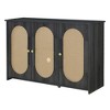 NicBex Buffet Cabinet with Storage Space Accent Cabinet for Living Room 3-Door Sideboard with Artificial Rattan Doors and Metal Handles - 2 of 4