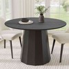 Lirago Solid Wood Round Dining Table for 4 People Nordic style 46x46 Black - 2 of 4