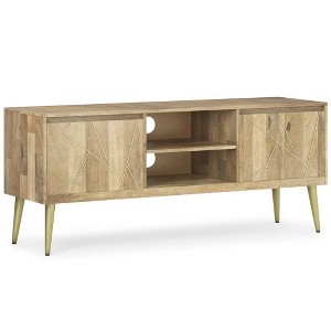 WyndenHall Bissell TV Stand for TVs up to 65" Natural: Mid-Century Modern Media Console with Drawers - 1 of 4
