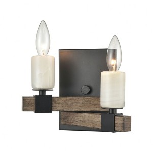 Elk Home Stone Manor 2 - Light Wall Light in  Aspen/Matte Black - 1 of 2