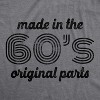 Mens Made In The 60s Original Parts T Shirt Funny Age Birthday Decade Graphic Tee - Crazy Dog Men's T Shirt - 2 of 4