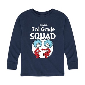 Boys' - Dr. Seuss - 3rd Grade Squad Thing 1 and Thing 2 Long Sleeve Graphic T-Shirt - 1 of 4
