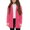 Girls Open Front Cardigan Midi Length Long Sleeve Knit Sweater School Uniform Sweater Outwears with Pockets 5-14 Years - 3 of 4