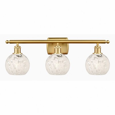 White Mouchette - 3 Light Bath Vanity In Modern Style-9 Inches Tall and 26 Inches Wide