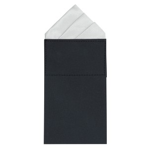 INSPIRE CHIC Men's Solid Card-inserting Prefolded Polyester Pocket Squares Handkerchiefs 1 Pc - 1 of 4