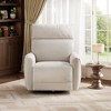 Power Recliner Chair, Swivel Rocker Chair, Upholstered Fabric Glider Recliner Nursery Chair with USB Ports - 2 of 4