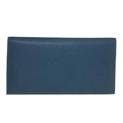 Ctm Leather Solid Color Checkbook Cover Wallet, Navy : Target