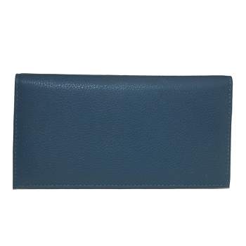 CTM Leather Solid Color Checkbook Cover Wallet