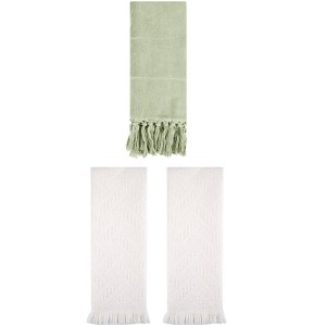 REGALWOVEN 3 Packs Cotton Soft Absorbent Boho Turkish Decorative Hand Towels - 1 of 4